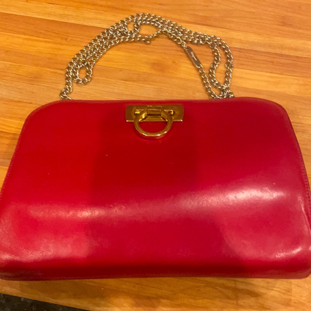 Salvatore Ferragamo red leather purse
